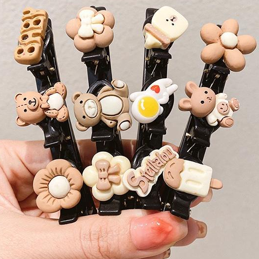 Set 6 Kẹp Tóc Hình Gấu Dễ Thương Phong Cách Hàn Quốc