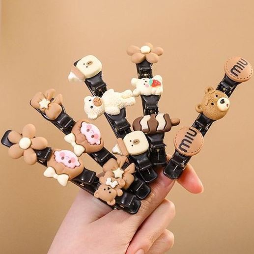 Set 6 Kẹp Tóc Hình Gấu Dễ Thương Phong Cách Hàn Quốc