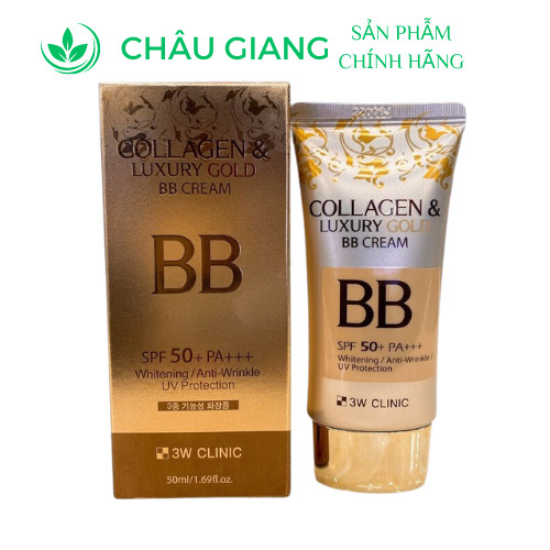 Kem Nền Trang Điểm Collagen & Luxury Gold BB Cream SPF50 PA+++ 3W Clinic 50ml Chính hãng