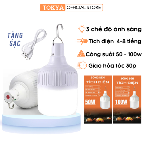 Bóng Đèn Led Tokya Tích Điện Siêu Sáng Chống Nước Cao Cấp