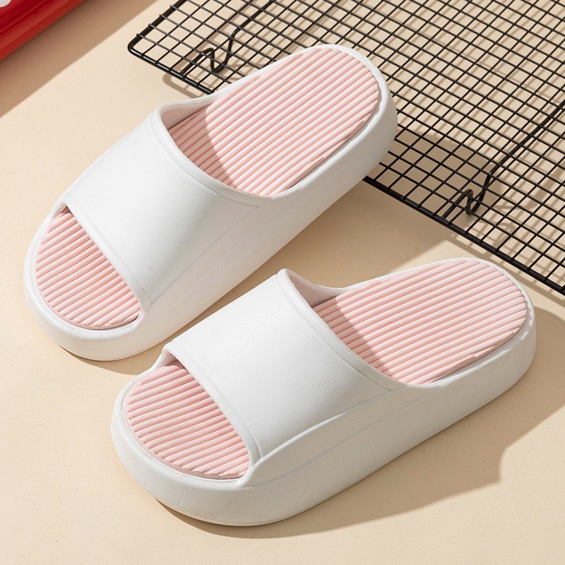 Dép bánh mì đen xanh , trắng xanh nam nữ quai ngang đế độn 5cm