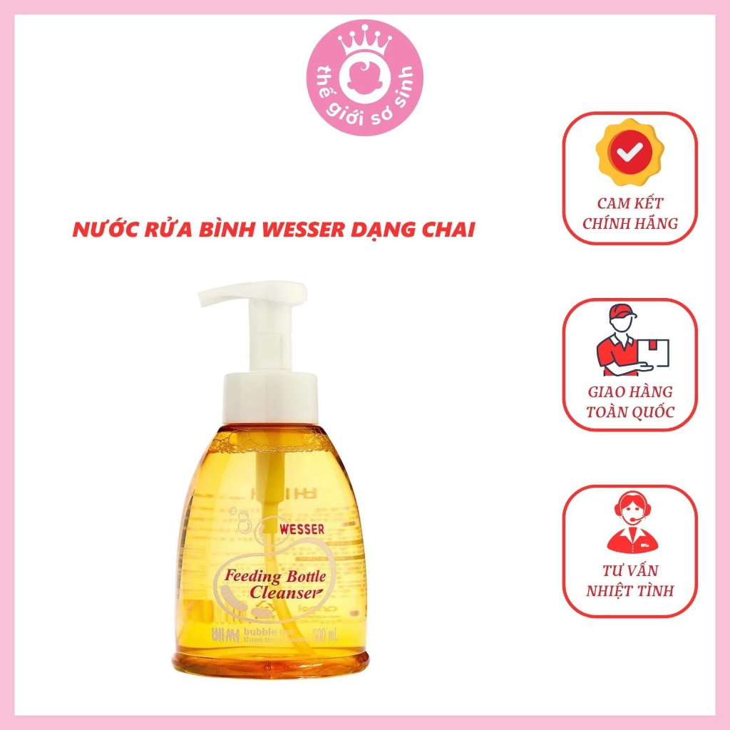 Nước rửa bình sữa Wesser bịch - chai 500ml