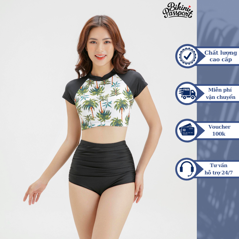 Áo bơi NỮ lẻ BIKINI PASSPORT kiểu Croptop tay ngắn - màu Khác - BS240_X