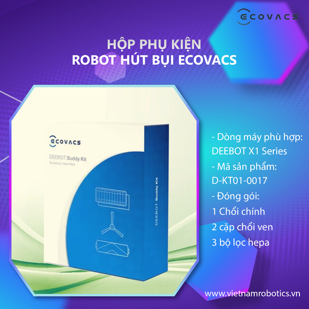 Hộp phụ kiện dành cho Robot hút bụi lau nhà Ecovacs Deebot X1 Omni/ Turbo - Hàng chính hãng