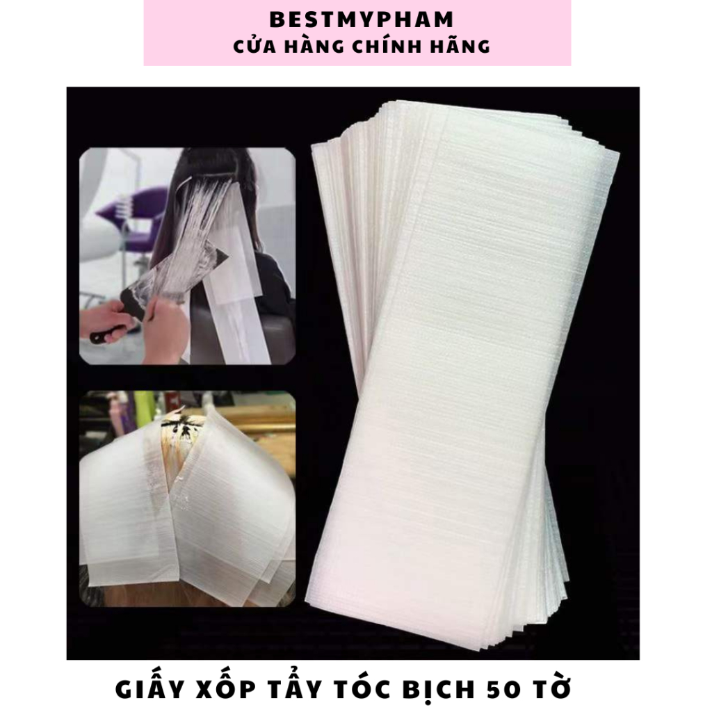 Giấy Xốp Tẩy Nhuộm Tóc Blayage Highlight 40x13 50 Miếng Bestmypham