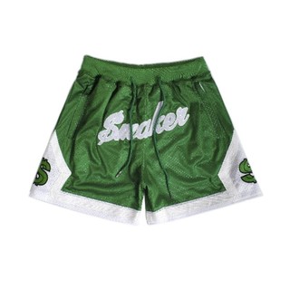 Quần đùi nam kiểu thể thao, quần short vải lưới mesh cao cấp - logo mesh short in green