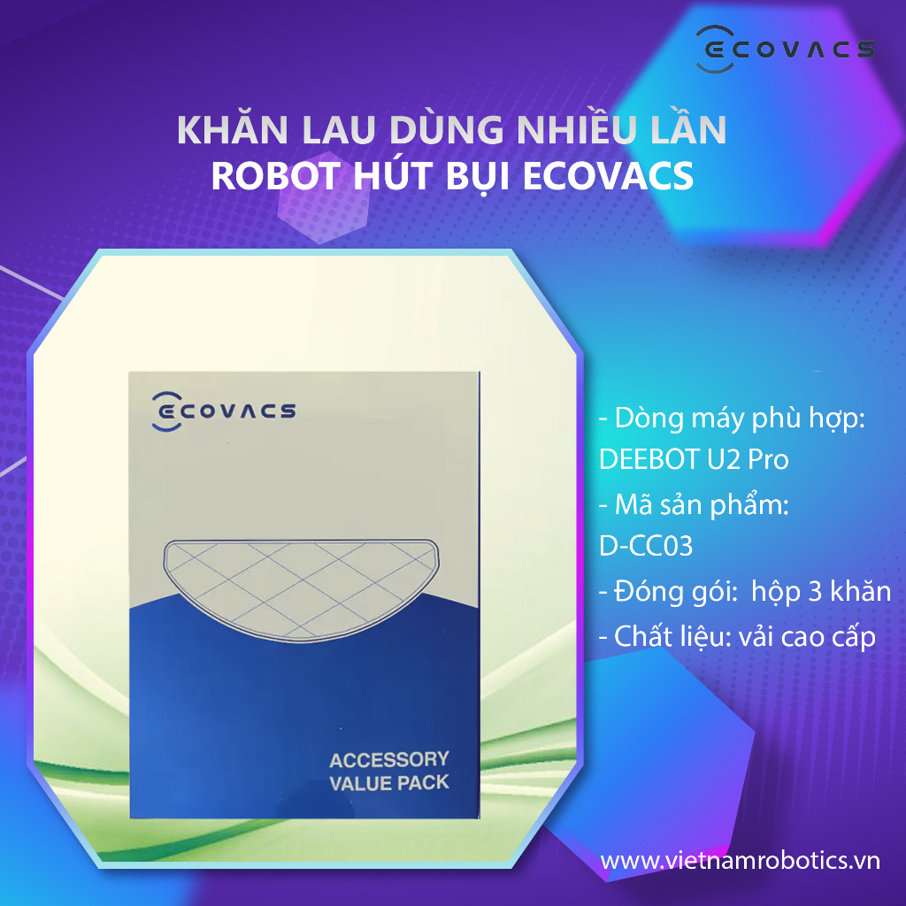 Hộp khăn lau Ecovacs Deebot U2 Pro - Hàng Chính Hãng