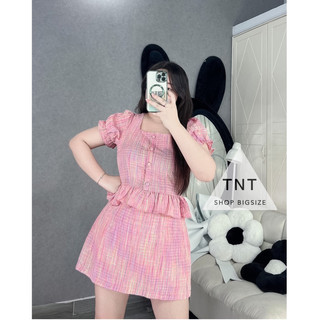 SET CỔ VUÔNG BÈO NÚT CHÂN VÁY A [TNT SHOP BIGSIZE 60KG 90KG]