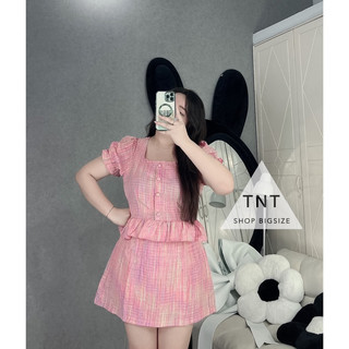 SET CỔ VUÔNG BÈO NÚT CHÂN VÁY A [TNT SHOP BIGSIZE 60KG 90KG]