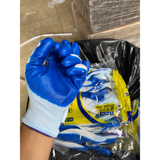 ( Combo 12đôi ) Găng tay sơn xanh 388 ,518, găng tay phủ sơn xanh chống trầy xước tay, chống trơn trượt, độ bám cao