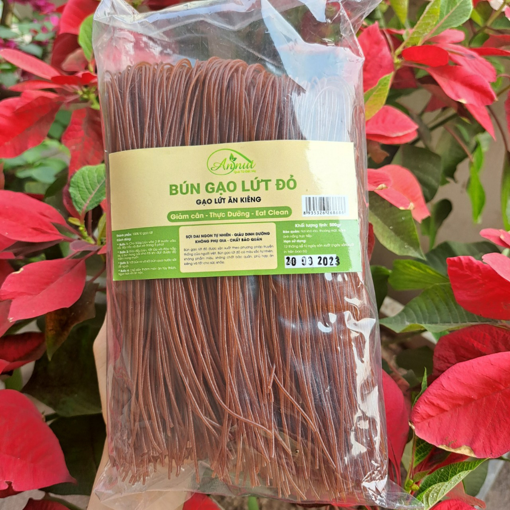 Bún gạo lứt đỏ ANNUT EAT CLEAN 500g,100% Hữu Cơ Giảm Cân Ăn Kiêng Thực Dưỡng Eat Clean Siêu Ngon Việt Thái Organic