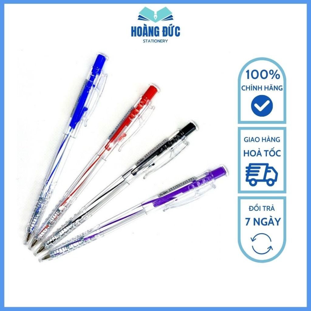 Bút bi Thiên Long TL-027 (Combo 3 cây) - Ruột thay BPR-06 ngòi 0.5mm - Hoàng Đức