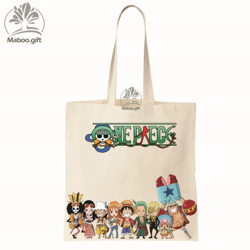 Túi vải Tote/canvas Anime One Piece Luffy_Chopper_Màu Be/đen vải đẹp _ANM