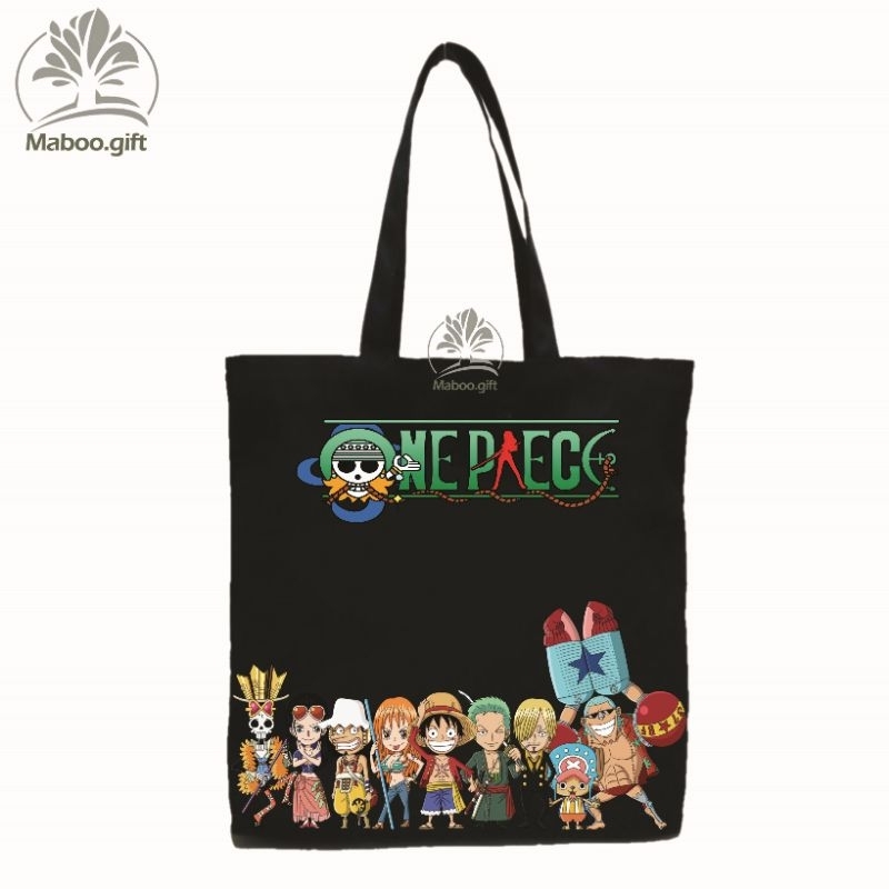 Túi vải Tote/canvas Anime One Piece Luffy_Chopper_Màu Be/đen vải đẹp _ANM