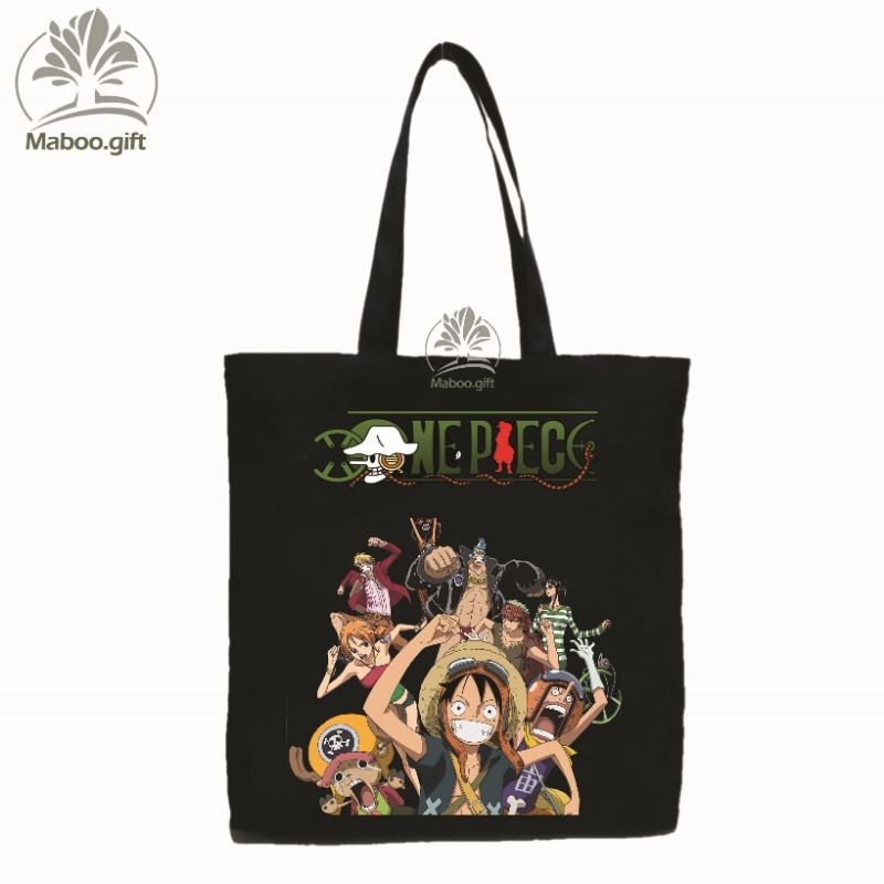 Túi vải Tote/canvas Anime Luffy One Piece Cute_Màu Be/Đen _ANM