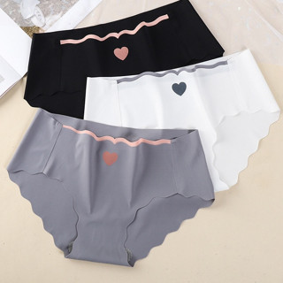 Quần lót nữ đúc su viền sóng cạp thấp không lộ viền họa tiết trái tim QLL116