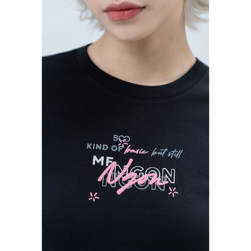 Áo Babytee BOO Dáng Ôm In Xốp Nổi MF Ngon Local Flavor