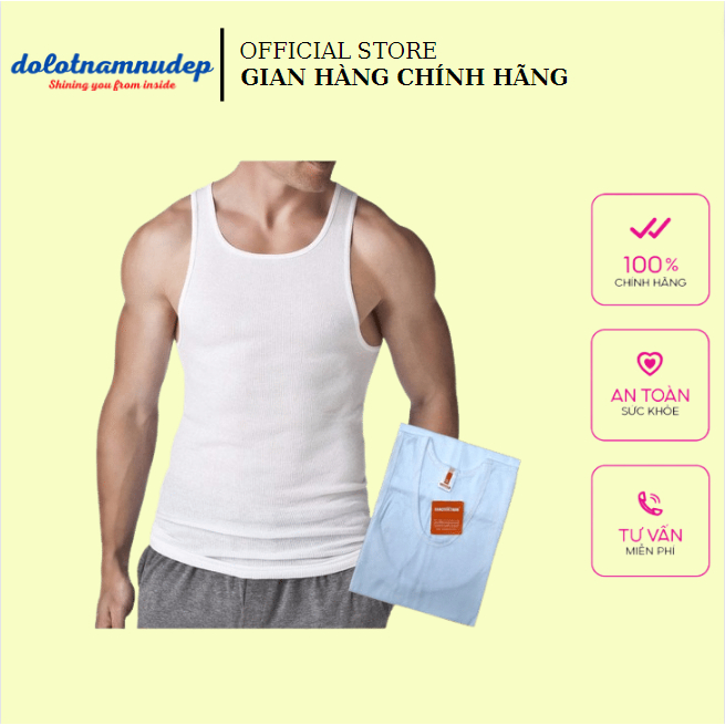 Combo 03 áo 3 lỗ nam Cotton trắng trơn mặc lót trong sơ mi,hàng VNXK