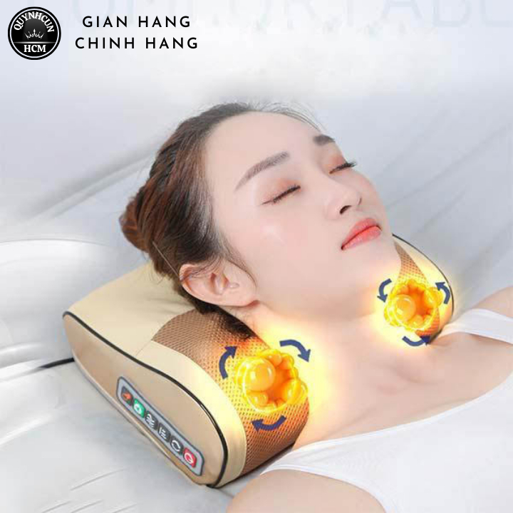 Gối Massage Cổ Vai Gáy 16 Bi Cao Cấp Thế Hệ Mới Chính Hãng ( Bảo Hành 12 Tháng )