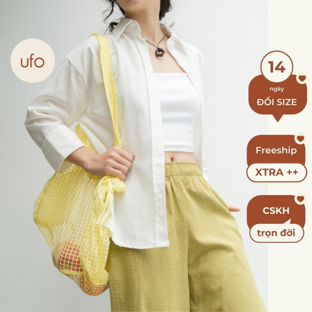 Quần suông linen dáng culottes ống rộng - Linen Easy Pants - by ufo.thebasic