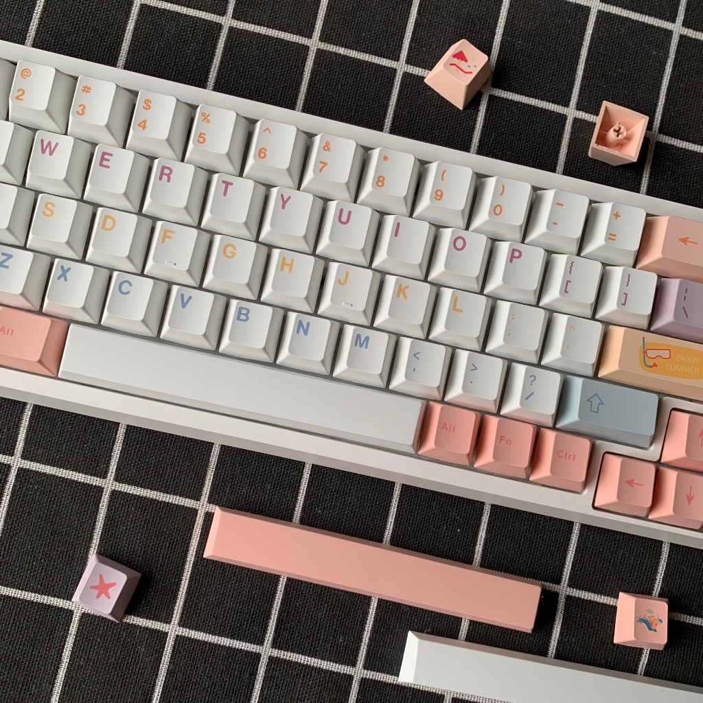 Keycap PBT - Macaron Profile Cherry 145 nút dành cho phím cơ