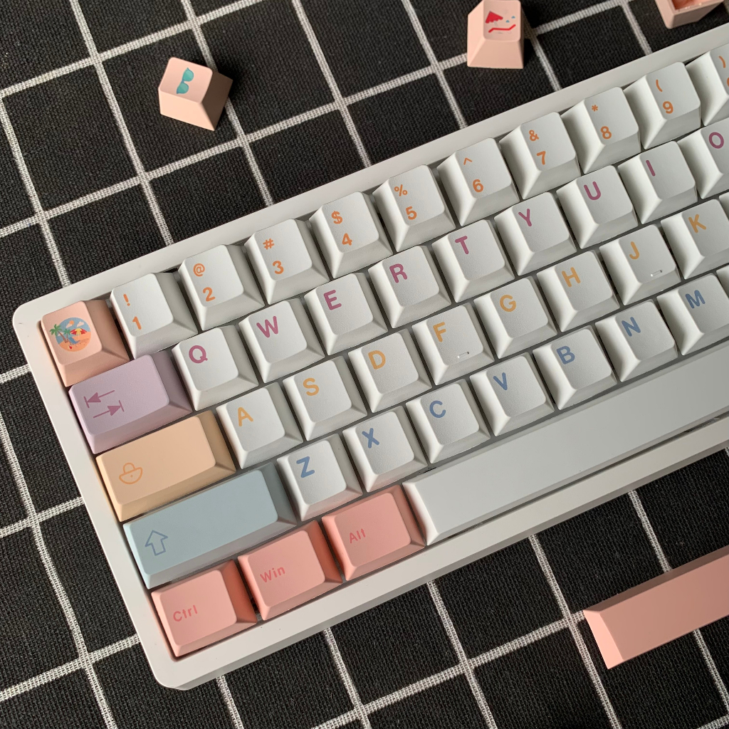 Keycap PBT - Macaron Profile Cherry 145 nút dành cho phím cơ