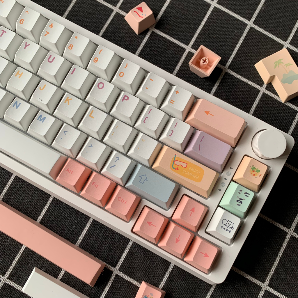 Keycap PBT - Macaron Profile Cherry 145 nút dành cho phím cơ