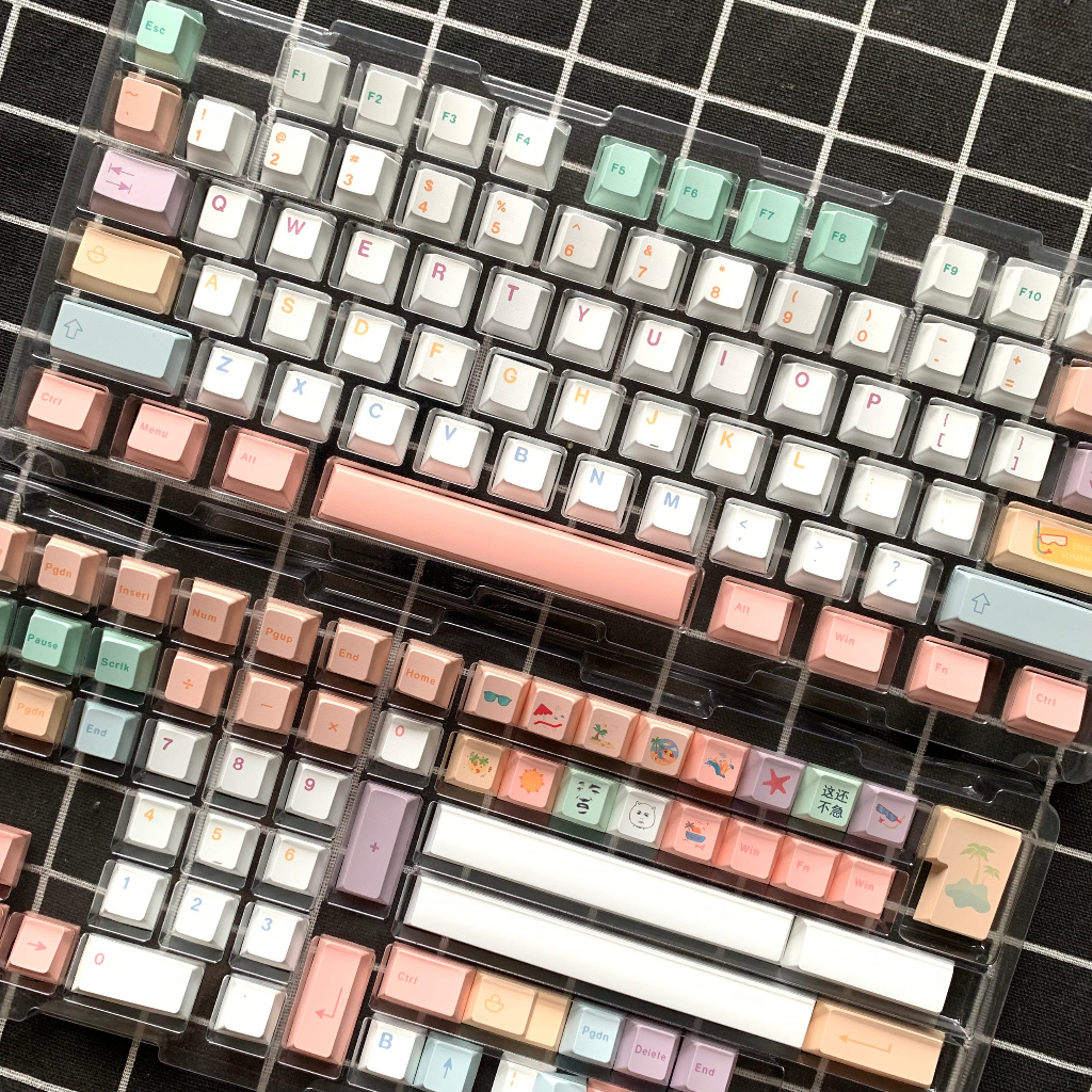 Keycap PBT - Macaron Profile Cherry 145 nút dành cho phím cơ