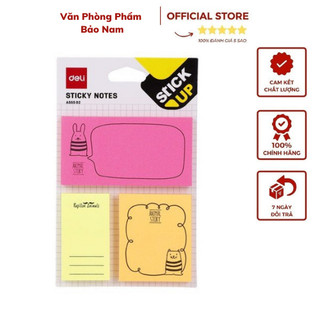 Giấy sticky note deli a555 02, kích thước red: 40mm x 76 mm orange : 50 mm x 42 mm yellow: 50 mm x 28 mm giấy siêu cute