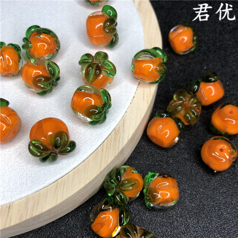 (1 cái)Quả hồng thủy tinh 12mm, Nguyên liệu làm trang sức cổ trang, Nguyên liệu diy