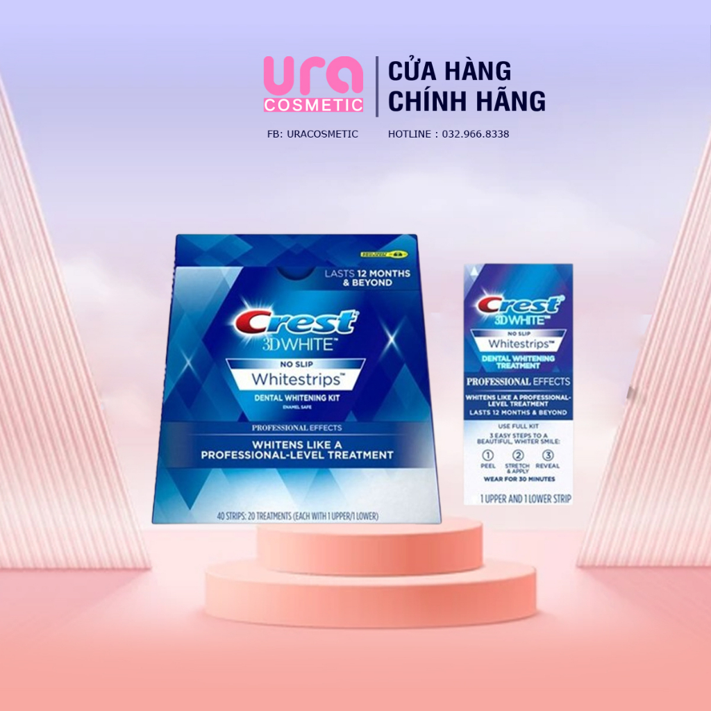 Miếng dán trắng răng 3D crest Glamourous White loại bỏ vết ố trên 15 năm cấp độ 8