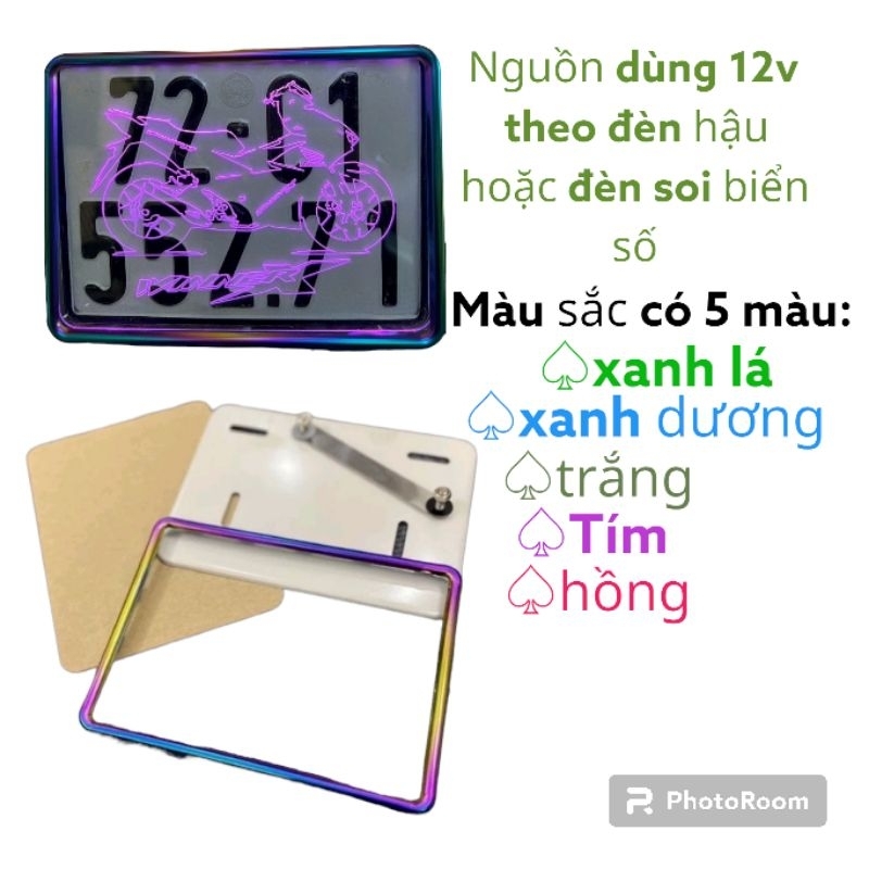 đèn soi biển số.full combo bộ bọc biển số khung titan mica có đèn cho xe Winner X