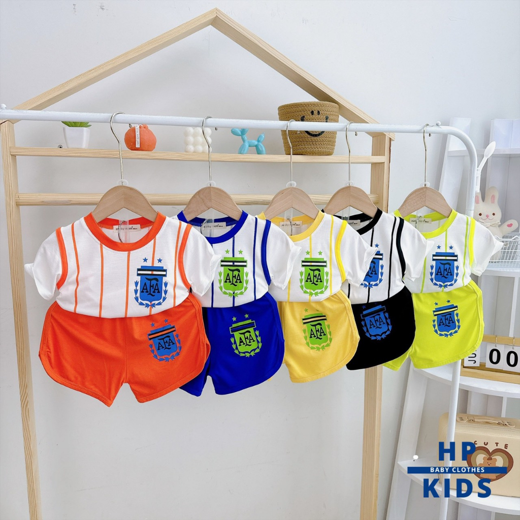 Bộ ngắn tay thể thao (10-26kg) MinkyMom in logo AFA, vải thun lạnh mềm mịn mát cho bé yêu