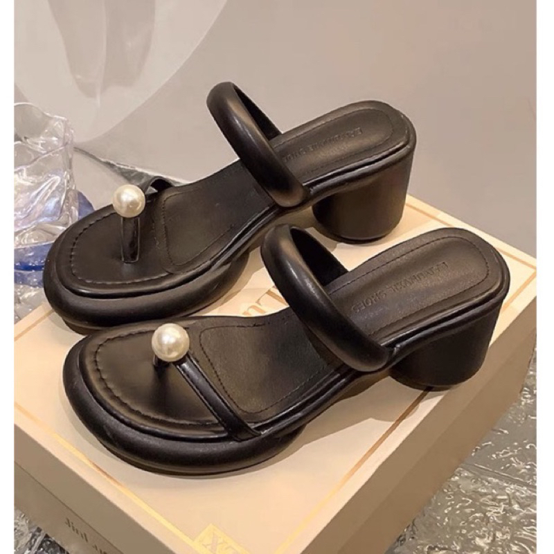 Dép nữ đế cao 5p đính viên ngọc hàng QC cao cấp