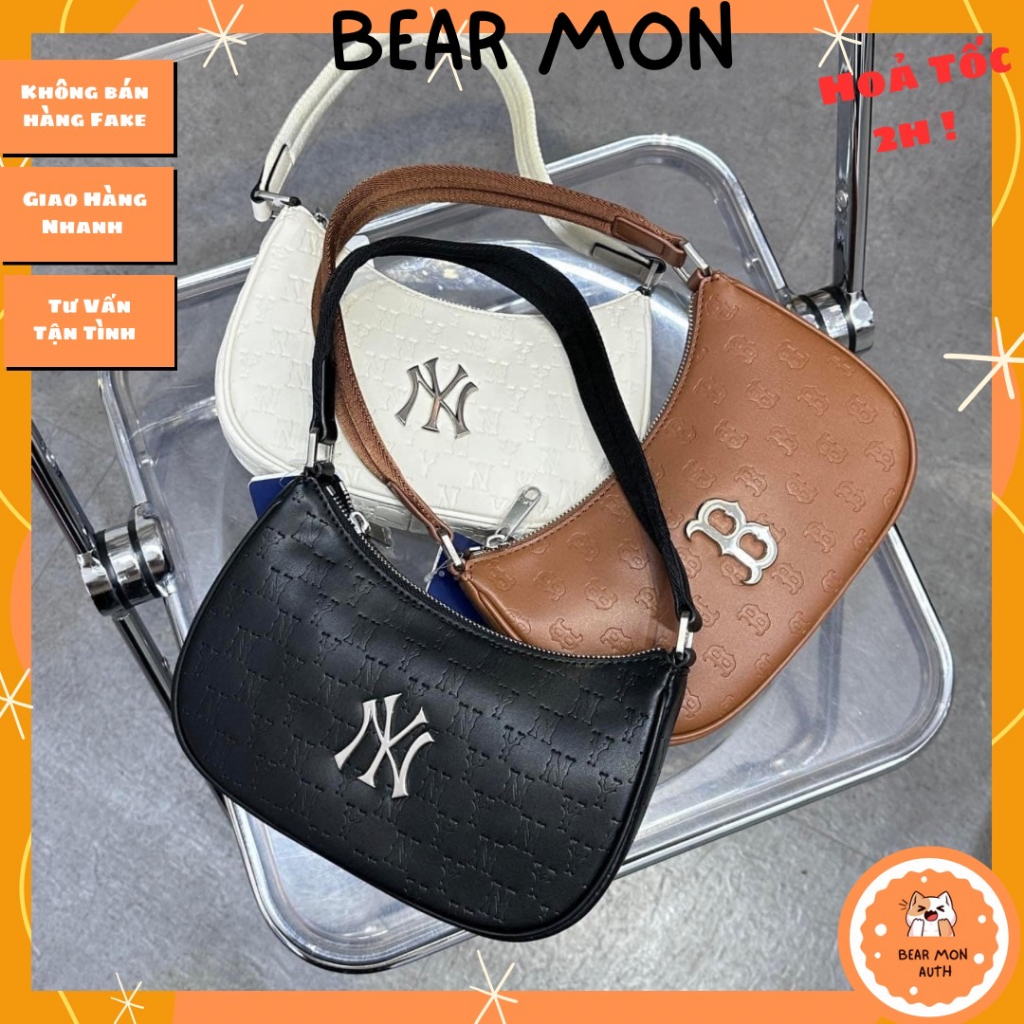Túi Kẹp Nach Monogram Embossed Hobo Bag New York Yankees 3Abqs022N Màu trắng đen nâu
