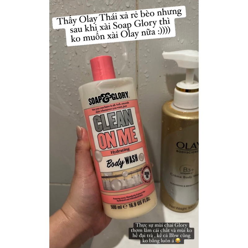 Sữa tắm Soap & Glory Clean on chai 500ml