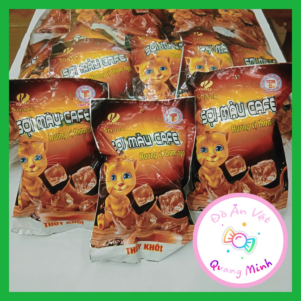 Bán sỉ Snack sợi màu cà phê bịch 30 gói thơm ngon hấp dẫn, đồ ăn vặt giá rẻ, đồ ăn vặt cổng trường hot nhất