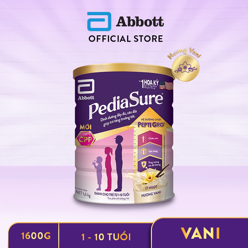 Sữa bột Pediasure B/A 1.6kg ít ngọt