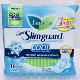 Băng vệ sinh Laurier super Slim Guard cool cánh 22.5cm x 16 miếng