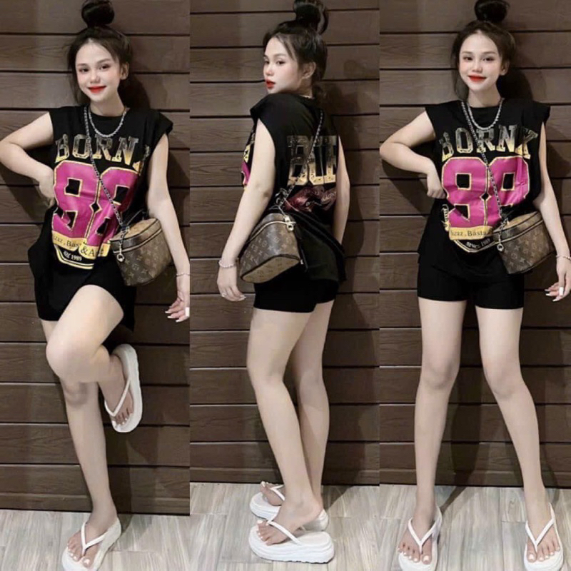 Set bộ Ngố Áo sát nách Gấu dâu _ mẫu hot from đẹp _ Xưởng May Thu Lê