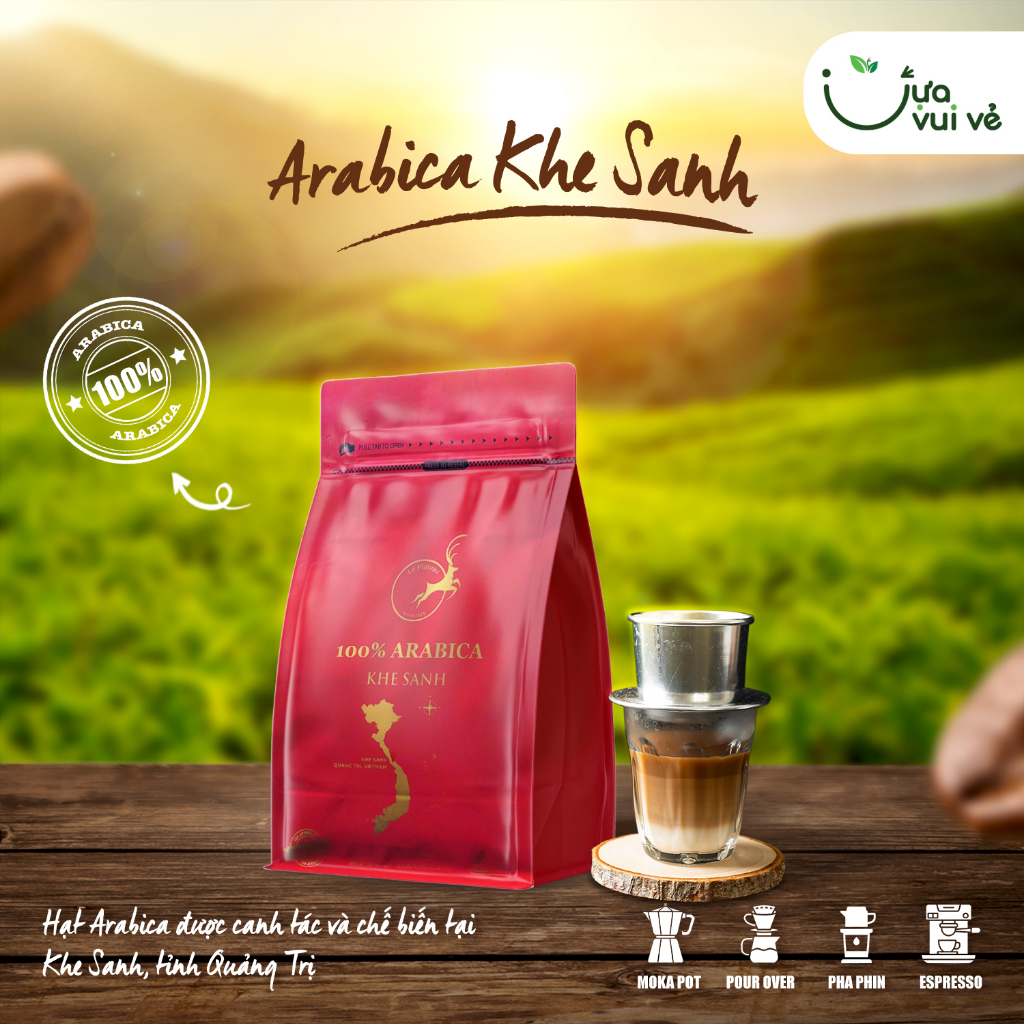 Cà Phê Arabica Khe Sanh Vietnam - ARABICA KHE SANH - Quảng Trị 100% - Hậu ngọt, chua nhẹ, chát nhẹ
