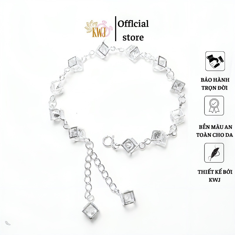 Lắc tay hình hộp vuông.Lắc tay BẠC.