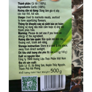 [GÓI LỚN 500g (VIỆT ẤN)] BỘT TỎI (GIA VỊ THỰC PHẨM) [VN] VIANCO Garlic powder (bph-hk)