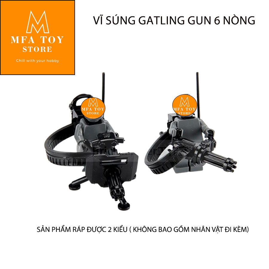 Đồ chơi lắp ráp swat army , mô hình đồ chơi - Vĩ súng Gatling gun 6 nòng 