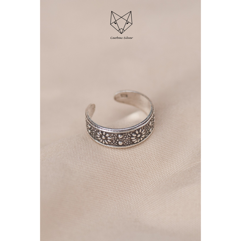 Nhẫn Chân Nữ Caobac Sliver Chất Liệu Bạc Thái Cao Cấp Hoạ Tiết Hình Hoa Té Món Quà Độc Lạ Dành Tặng Riêng Cho Bạn Nữ Cá