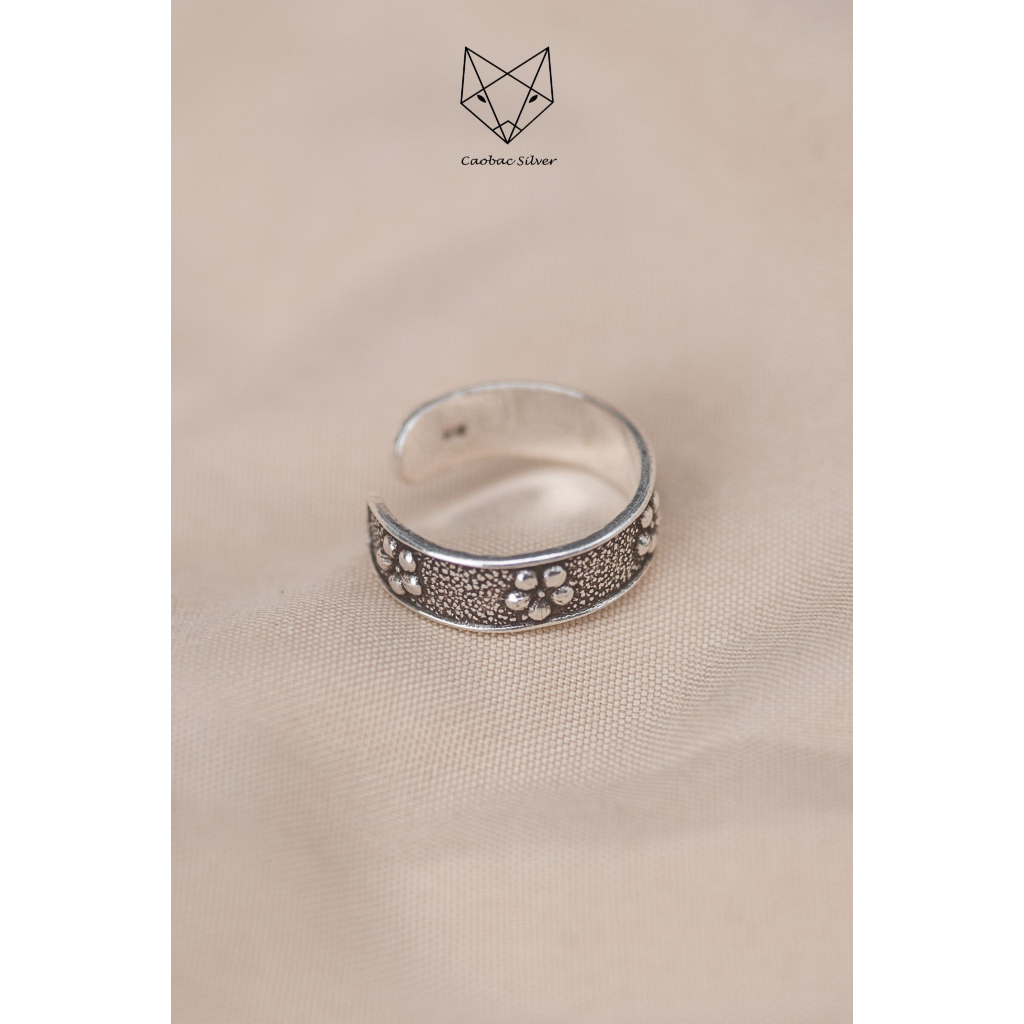 Nhẫn Chân Nữ Caobac Sliver Chất Liệu Bạc Thái Cao Cấp Hoạ Tiết Hình Hoa Té Món Quà Độc Lạ Dành Tặng Riêng Cho Bạn Nữ Cá