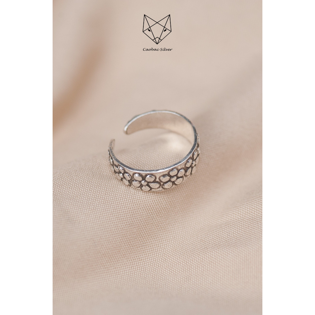 Nhẫn Chân Nữ Caobac Sliver Chất Liệu Bạc Thái Cao Cấp Hoạ Tiết Hình Hoa Té Món Quà Độc Lạ Dành Tặng Riêng Cho Bạn Nữ Cá