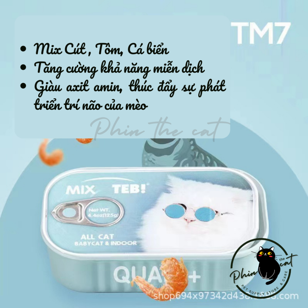 Pate TEB - pate mèo con và mèo trưởng thành - Hộp 125gr | phinthecat