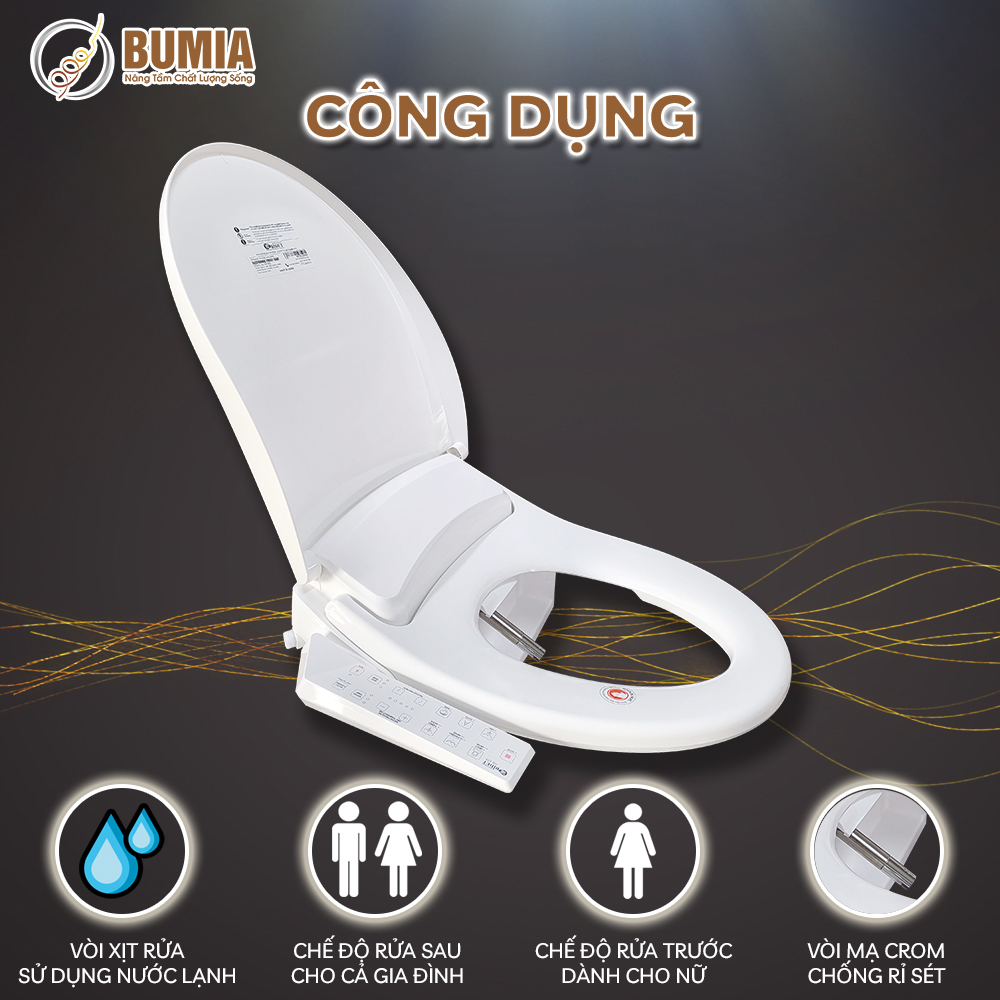 Bumia bidet Thiết bị vệ sinh thông minh nhập khẩu chính hãng Hàn Quốc, mã sản phẩm HB220