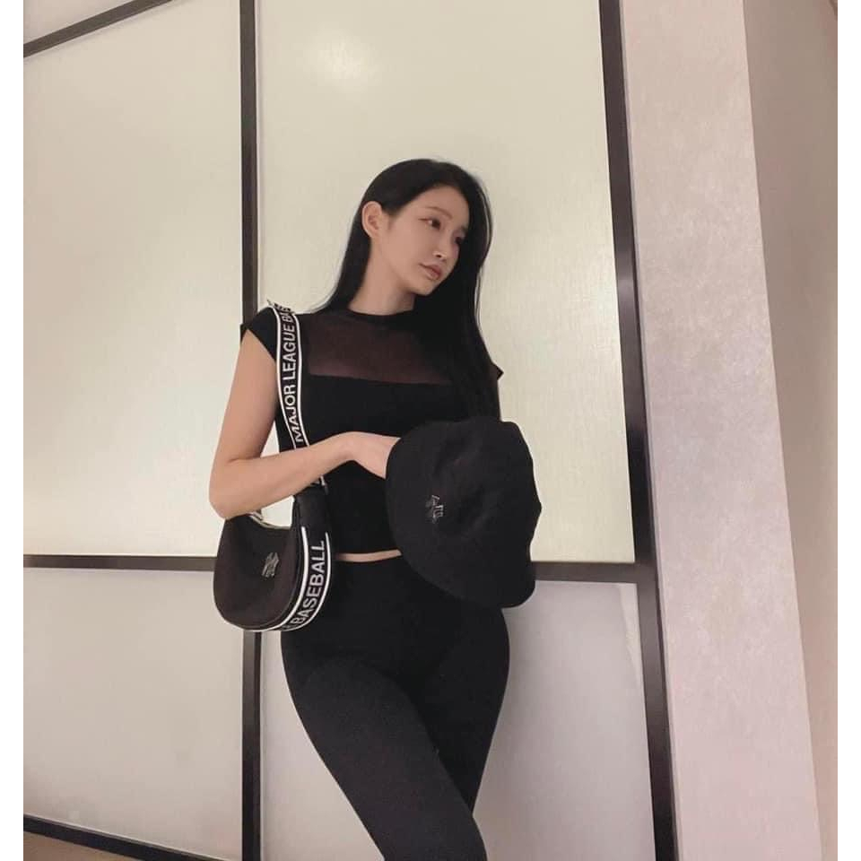 Túi MLB Basic Nylon Adjustable Hobo Bag Boston Red Sox 3Abqs033N Màu vàng đen xanh